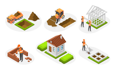Construction compositions in isometric view