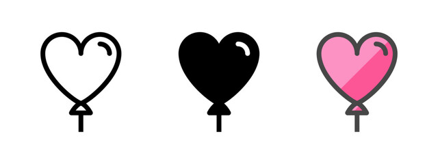 Multipurpose balloon vector icon in outline, glyph, filled outline style. Three icon style variants in one pack.