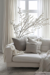 Serene Minimalist Home Interior, spring art