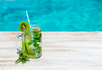 mojito cocktail on the beach
