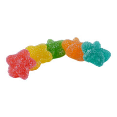 Jelly stars sugar coated sweets isolated transparent