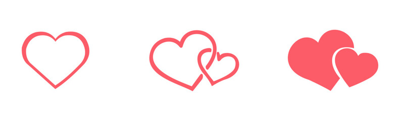 Set heart icon in pink colour