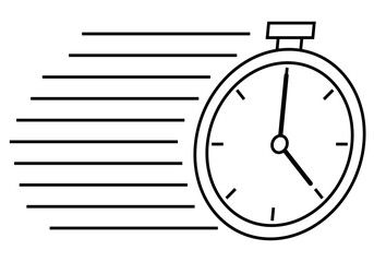 Icono negro de cronómetro en rapidez. 