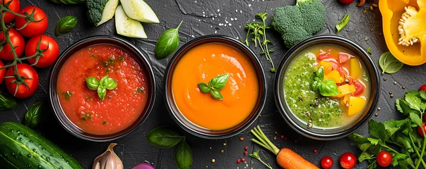 Deurstickers ingredients fresh vegetables in vegetable soup © Oleksandr