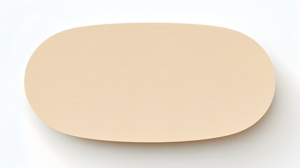 Beige oval Paper Note on a white Background. Brainstorming Template with Copy Space