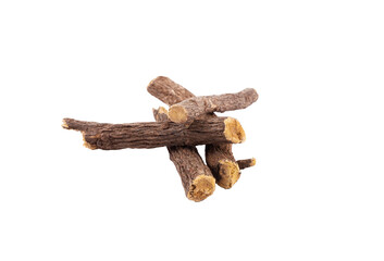 Liquorice root isolated on white background