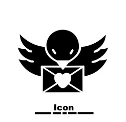 Bird letter icon in black colour