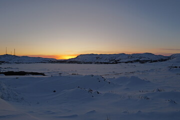 Arctic sunrise and sunset 