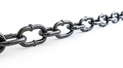 metal steel chain on white background