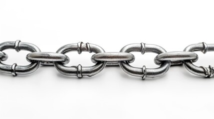 metal steel chain on white background
