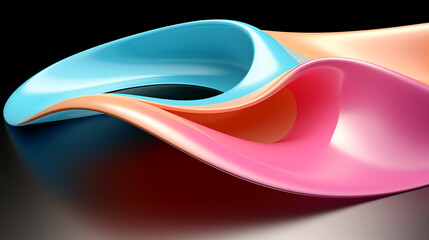 Naklejka premium abstract colorful glowing wavy perspective with fractals and curves background 16:9 widescreen wallpapers