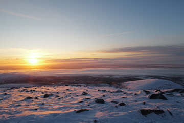Arctic sunrise and sunset 