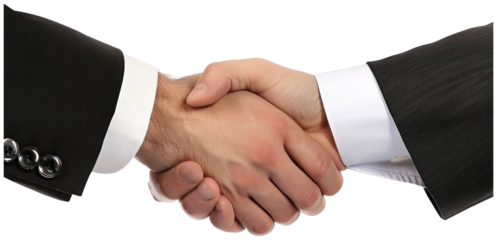 Handshake between two businessmen illustration PNG element cut out transparent isolated on white background ,PNG file ,artwork graphic design.