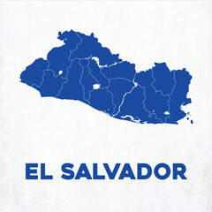 Detailed El Salvador Map - obrazy, fototapety, plakaty