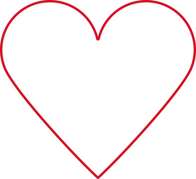Rahmen in Herzform, als Überlagerung, Overlay oder Hintergrund - rotes Herz freigestellt