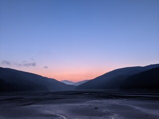 beautiful sunrise over the lake