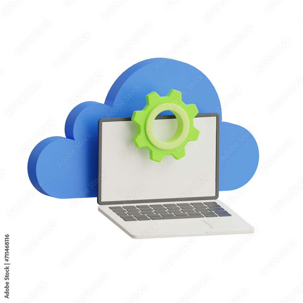 Aufkleber 3d migrating model transitioning digital assets and infrastructure. 3d illustration, 3d element, 3d 