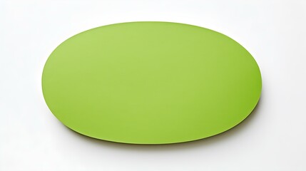 Green oval Paper Note on a white Background. Brainstorming Template with Copy Space
