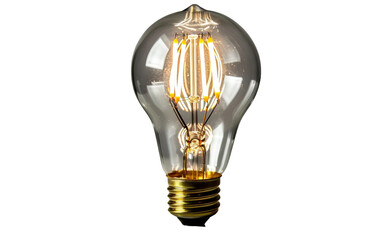 Dimmable LED Filament Bulb with Edison-Inspired Design  on transparent background.