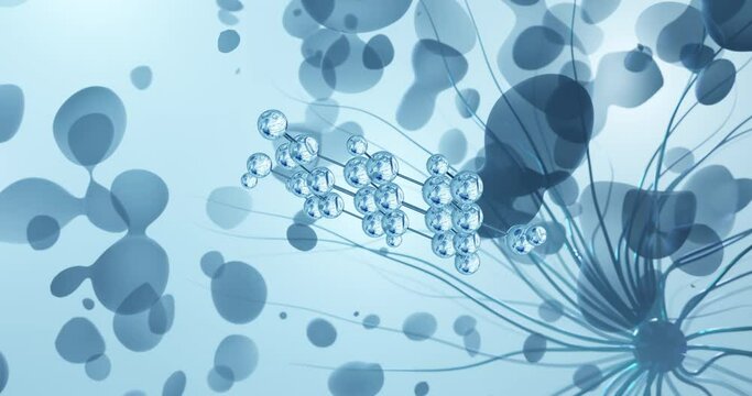 Ellagic acid rotating molecular 3d structure ball-and-stick model, looped video polyphenol