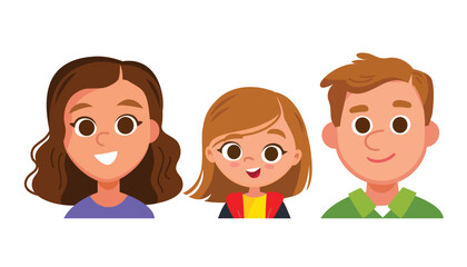 Family portrait. Cute girl with mom and dad. Parents and child. Happy family of 3 three members parents mom mother dad father and child kid daughter