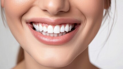 Fototapeta premium Dental care Dentistry concept, female smile after teeth whitening