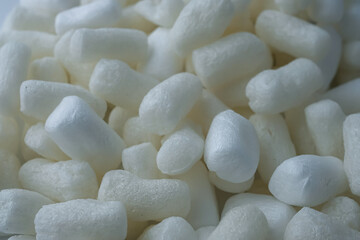 Biodegradable packing peanuts. Void fill chips. Packaging Chips.
