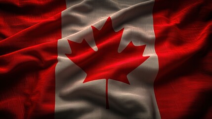 Canada flag waving in the wind. Perfect for background or texture purposes