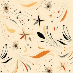 Flat design soft earth tones pattern. pattern with leaves in various colors and outlines. vintage and contemporary fabric by caramel on spoonflower custom fabric.