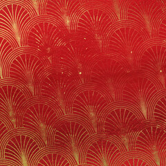 Art- Deco shabby background red and gold. Leather scrapbook backdrop universal use