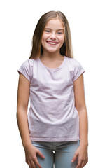 Fototapeta premium Young beautiful girl over isolated background with a happy and cool smile on face. Lucky person.