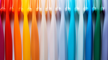 Various colorful plastic toothbrushes