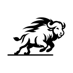 Dynamic Vector Logo Featuring a Charging Bull. Powerful Symbol of Strength and Resilience for Corporate Branding, Financial Services, and Marketing. Striking and Versatile logo on a white Background.