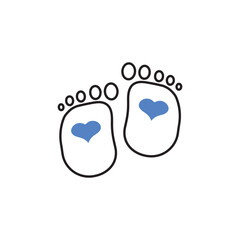 Baby footprint vector feet icon, vector illustration. Footprint path isolated.  