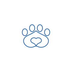 Paw icon vector illustration. Paw print sign and symbol. Dog or cat paw