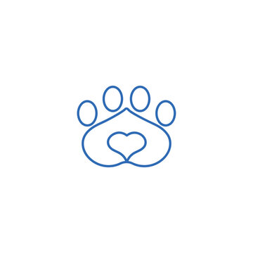 Paw icon vector illustration. Paw print sign and symbol. Dog or cat paw