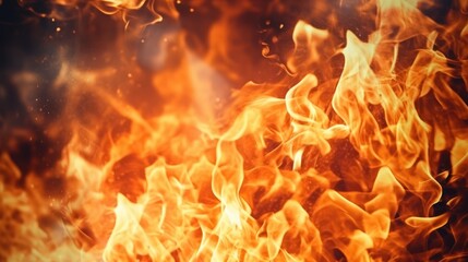Fototapeta premium Burning fire flames, bright background.