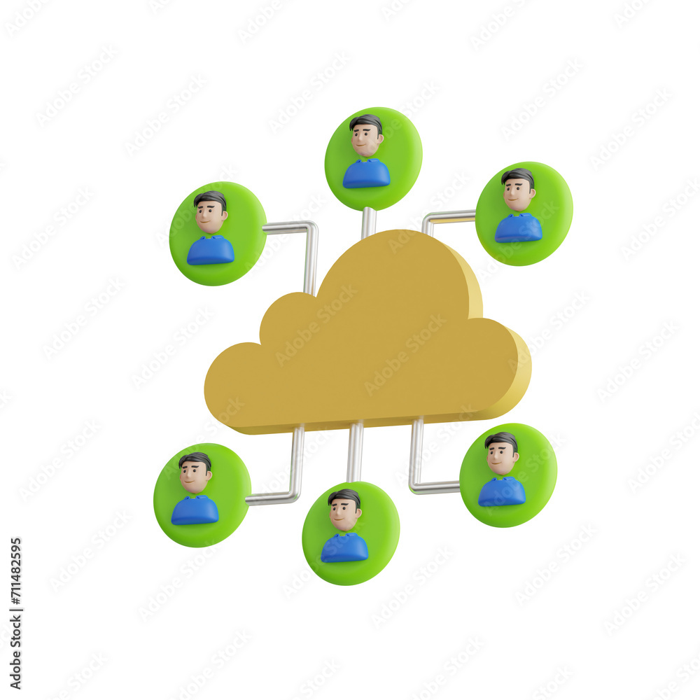 Aufkleber 3d algorithm model powering intelligent decision-making in the digital realm. 3d illustration, 3d el