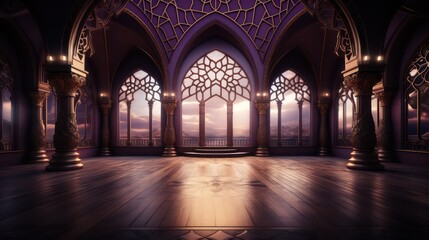 Obraz premium the background of the mosque's ornaments which are filled with beauty,