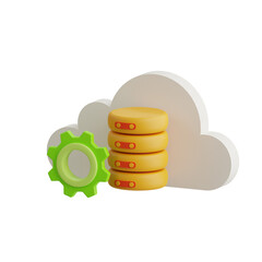 3D Database Model Empowering Scalable and Secure Information Storage. 3d illustration, 3d element, 3d rendering. 3d visualization isolated on a transparent background