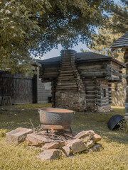 old wooden settler house