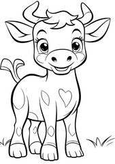 Cow Coloring Page, Ai Generative