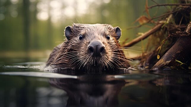 A Beaver portrait, wildlife photography