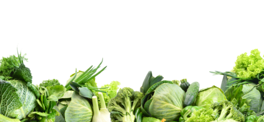 Frame green vegetables isolated