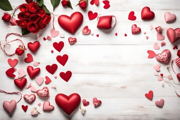 valentines background with hearts