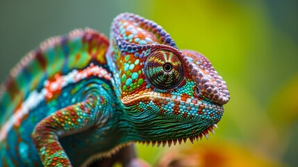 close up of a chameleon    