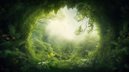 Obraz na płótnie Canvas Rainforest background with copyspace.