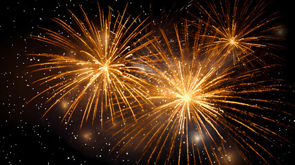 Obraz premium Beautiful fireworks background at night for holiday decoration