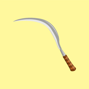 Celurit vector, traditional weapon from Madura, scythe, sickle for cutting grass
