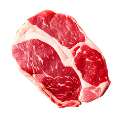 Fresh raw beef steak, , ribeye steak, isolated on white background.